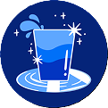 Overflowing cup badge